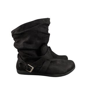 Rampage Shoes Women 7.5 Boots Slouch Pull On Casual Fashion Comfort Buckle Black